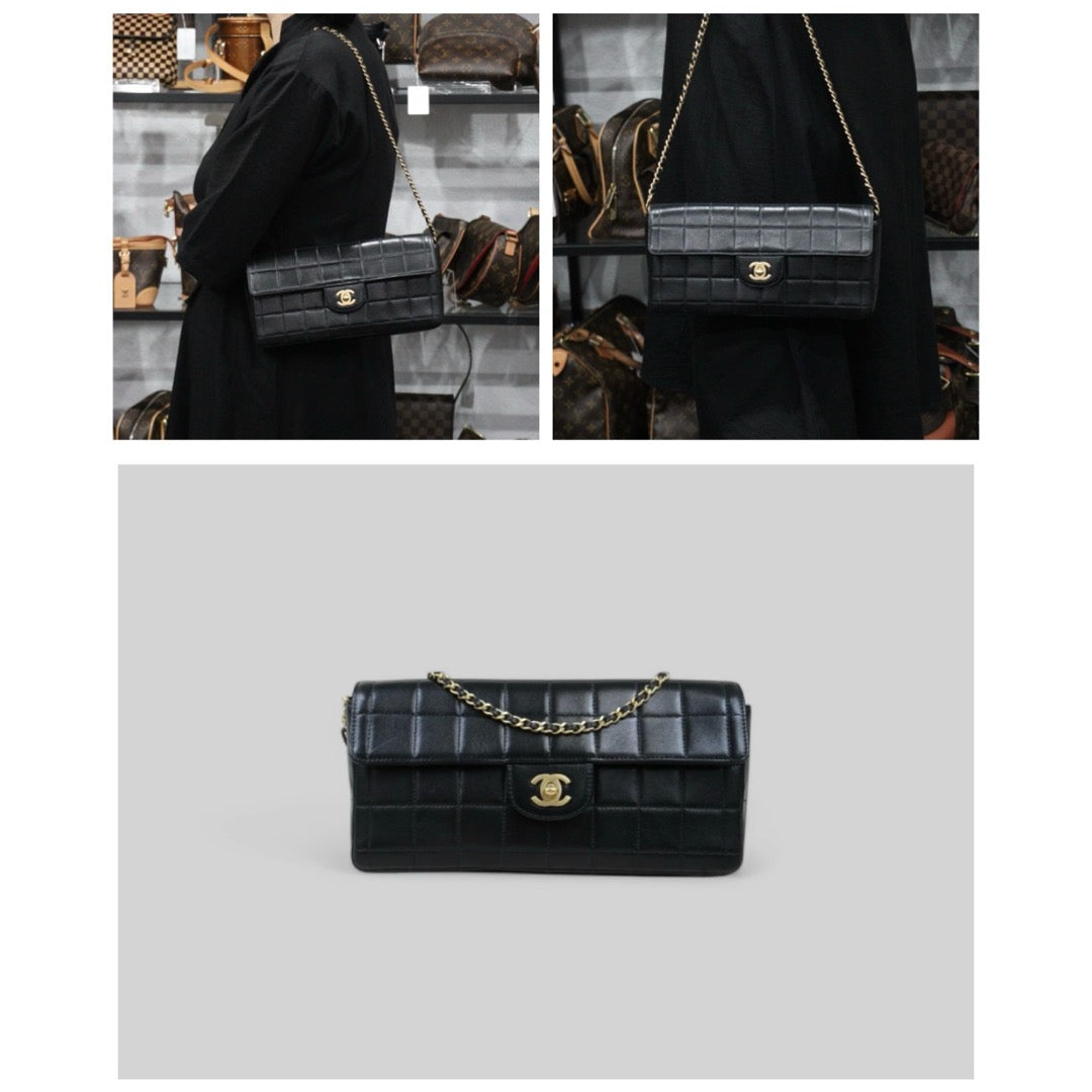 Good ( Rank AB)｜CHANEL Lambskin Baguette Black Chain Shoulder Bag  Made In 2000～2002Year｜25022016