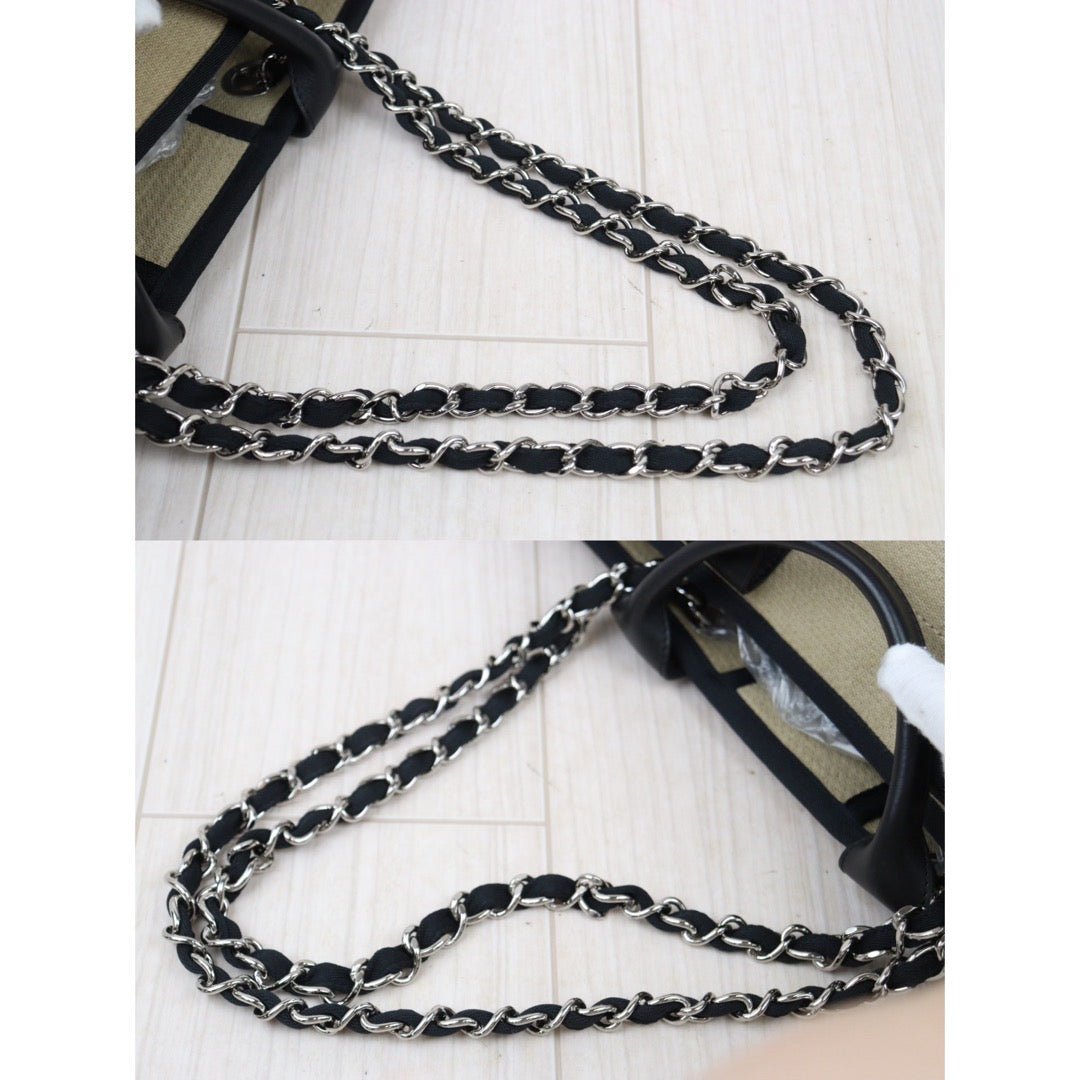 Rank A｜ CHANEL Canvas Tote Bag Khaki Large｜P24061127