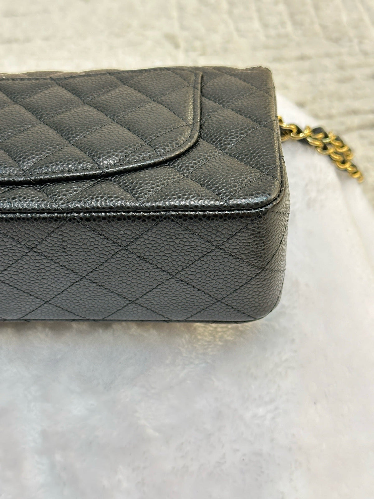 Chanel Small Classic Quilted Caviar Double Flap Bag Black 2022 year