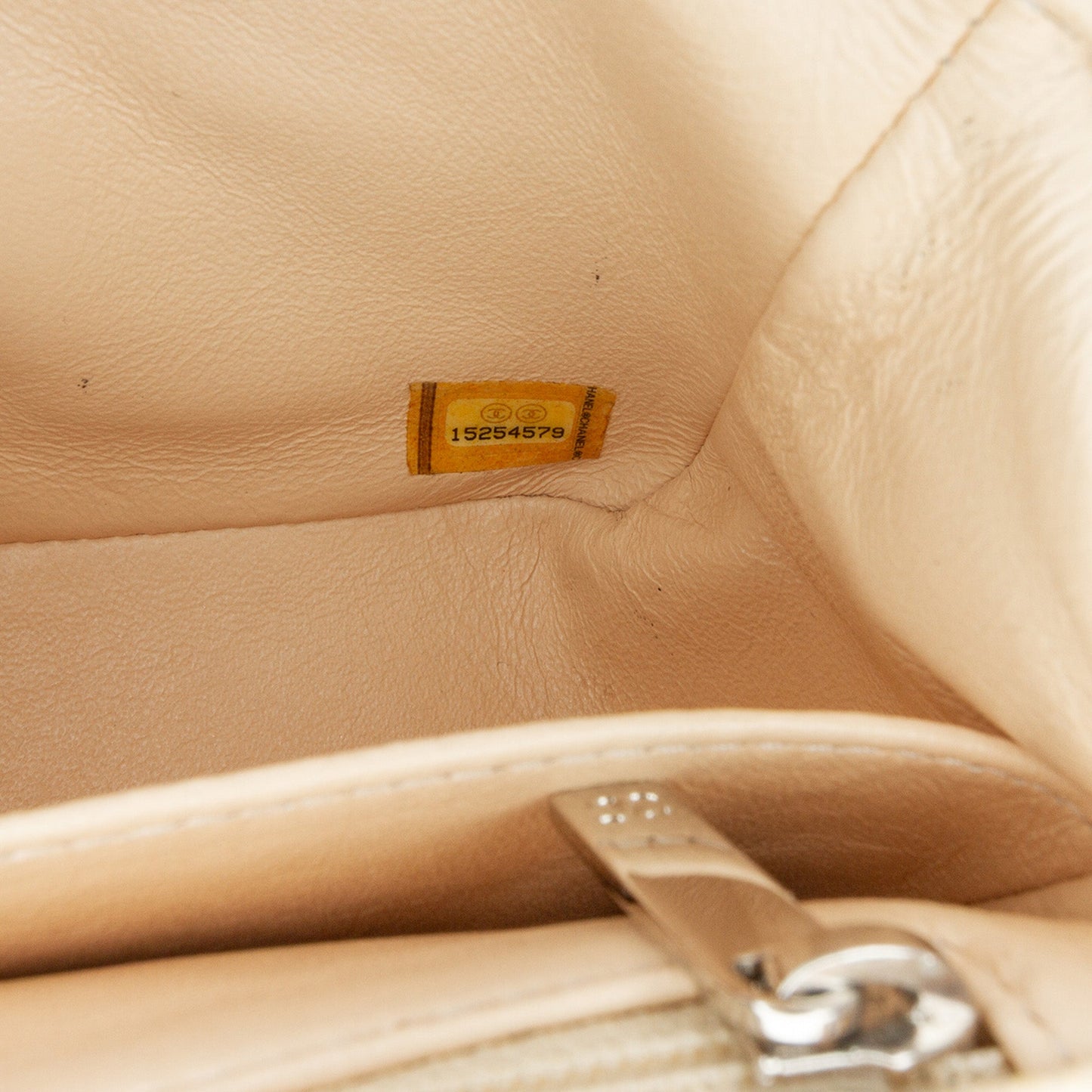 Tan Chanel Mini Square Classic Caviar Single Flap Crossbody Bag