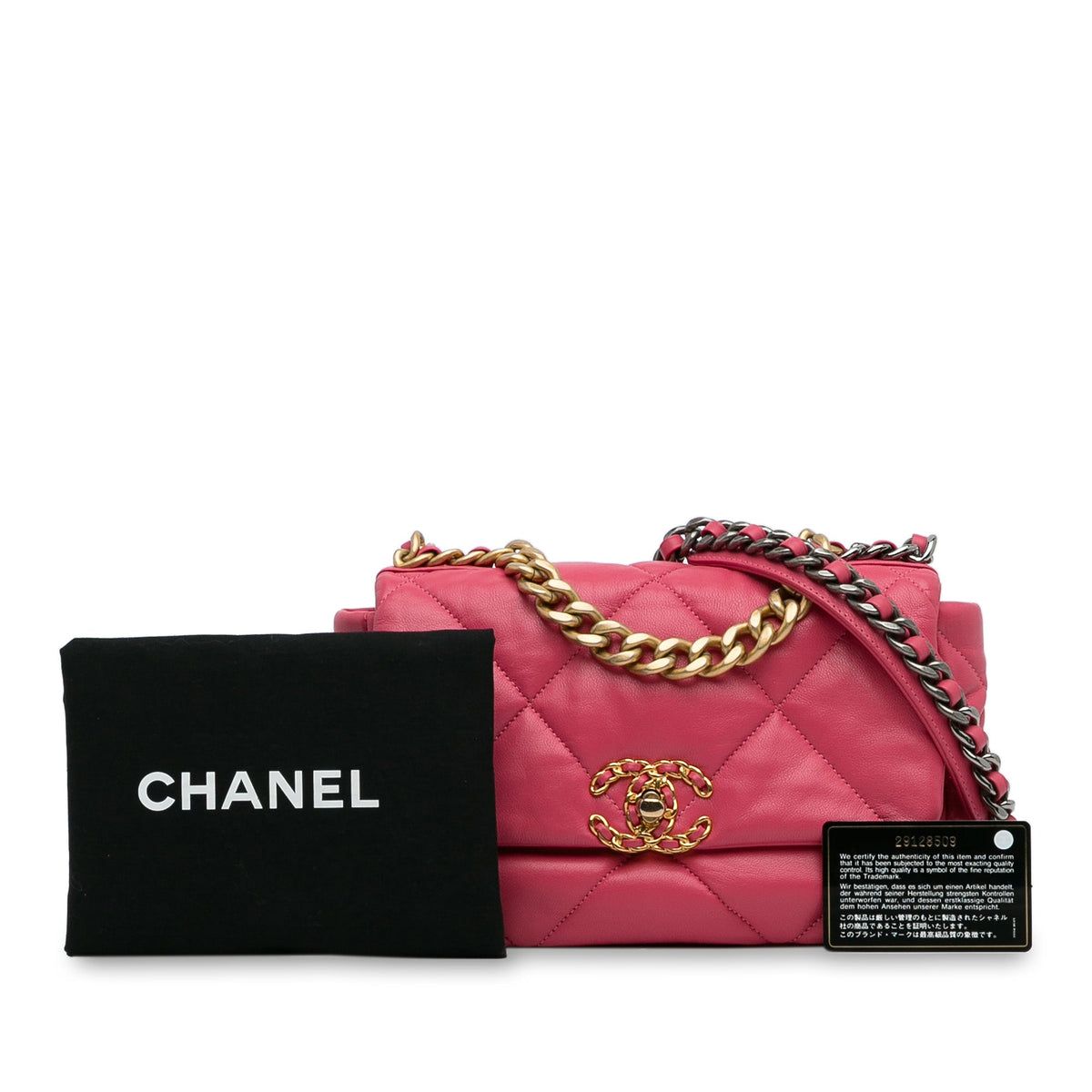Pink Chanel Medium Lambskin 19 Flap Satchel