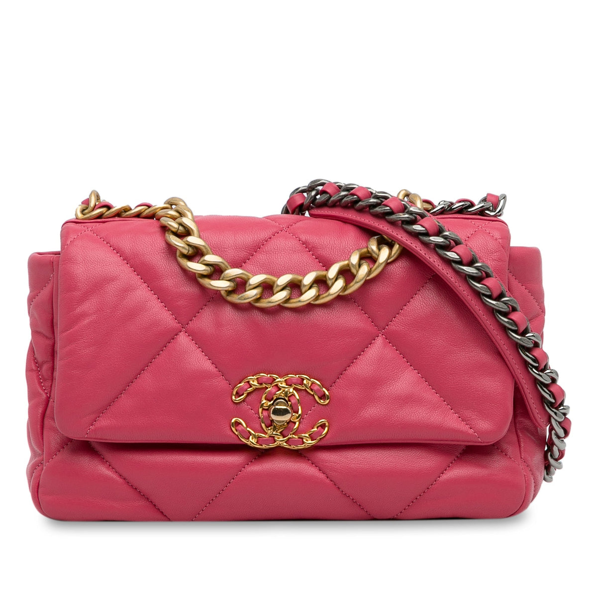 Pink Chanel Medium Lambskin 19 Flap Satchel