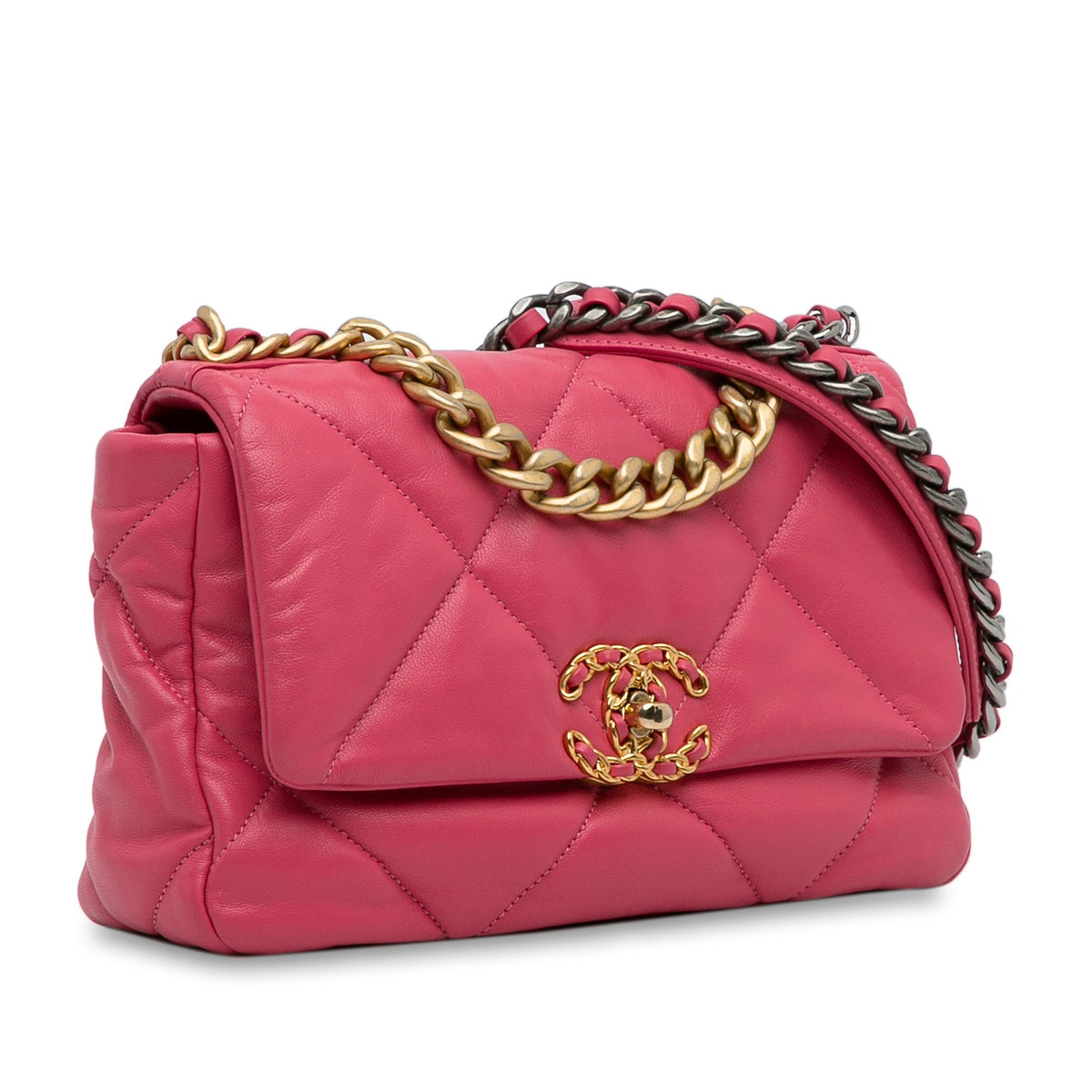 Pink Chanel Medium Lambskin 19 Flap Satchel