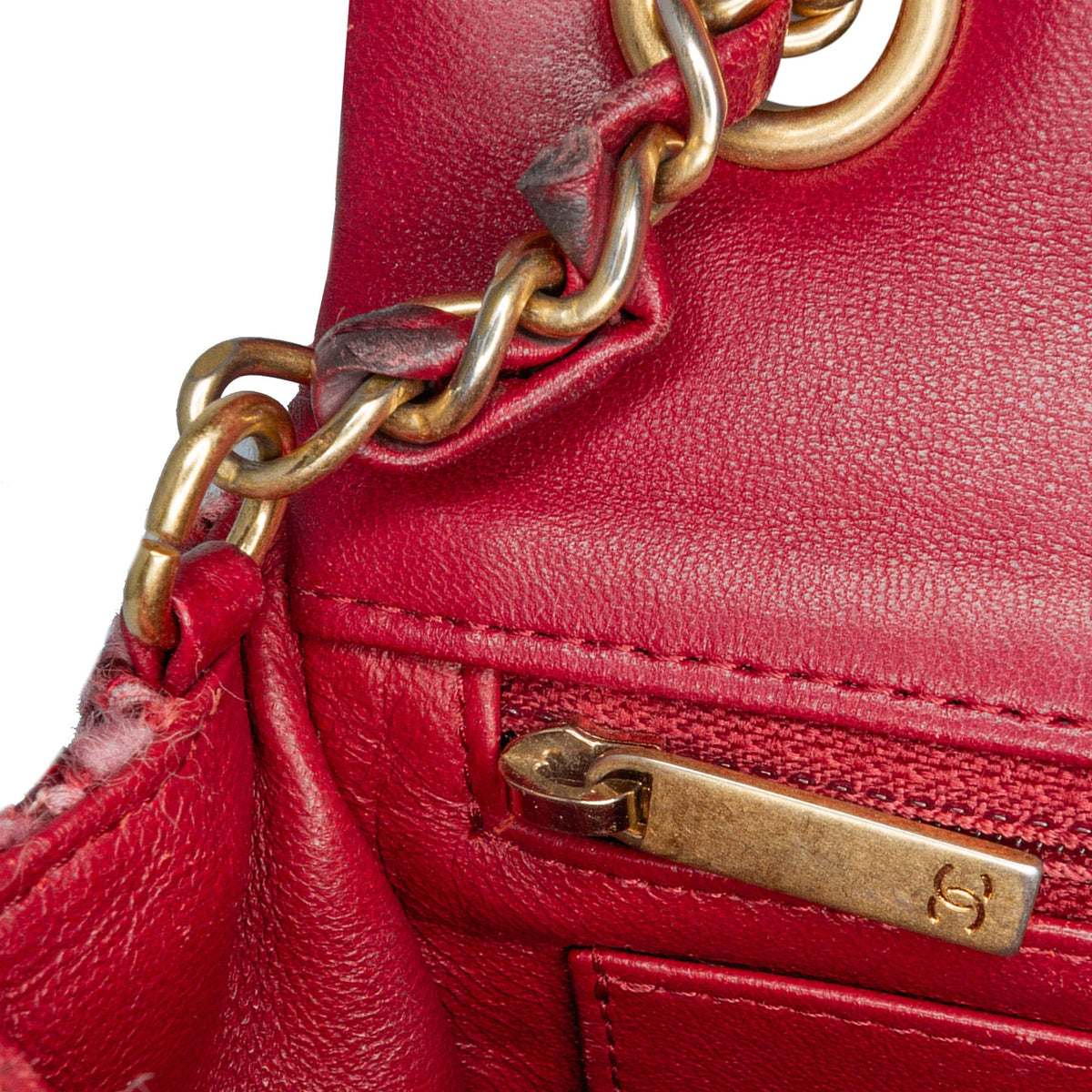 Red Chanel Mini Braided Classic Tweed Single Flap Bag
