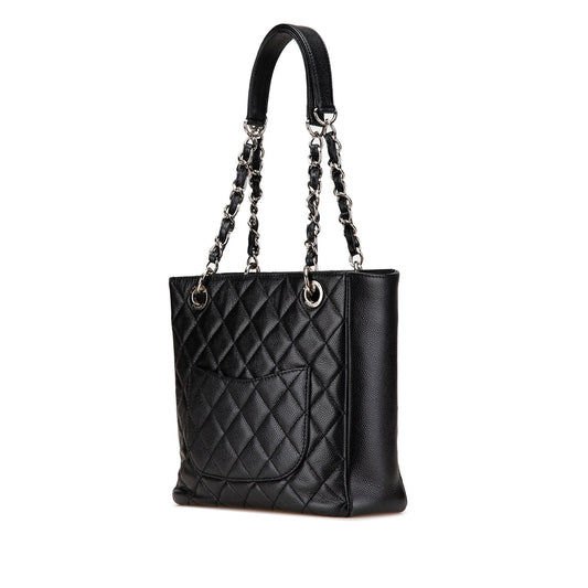 Black Chanel Caviar Petite Shopping Tote