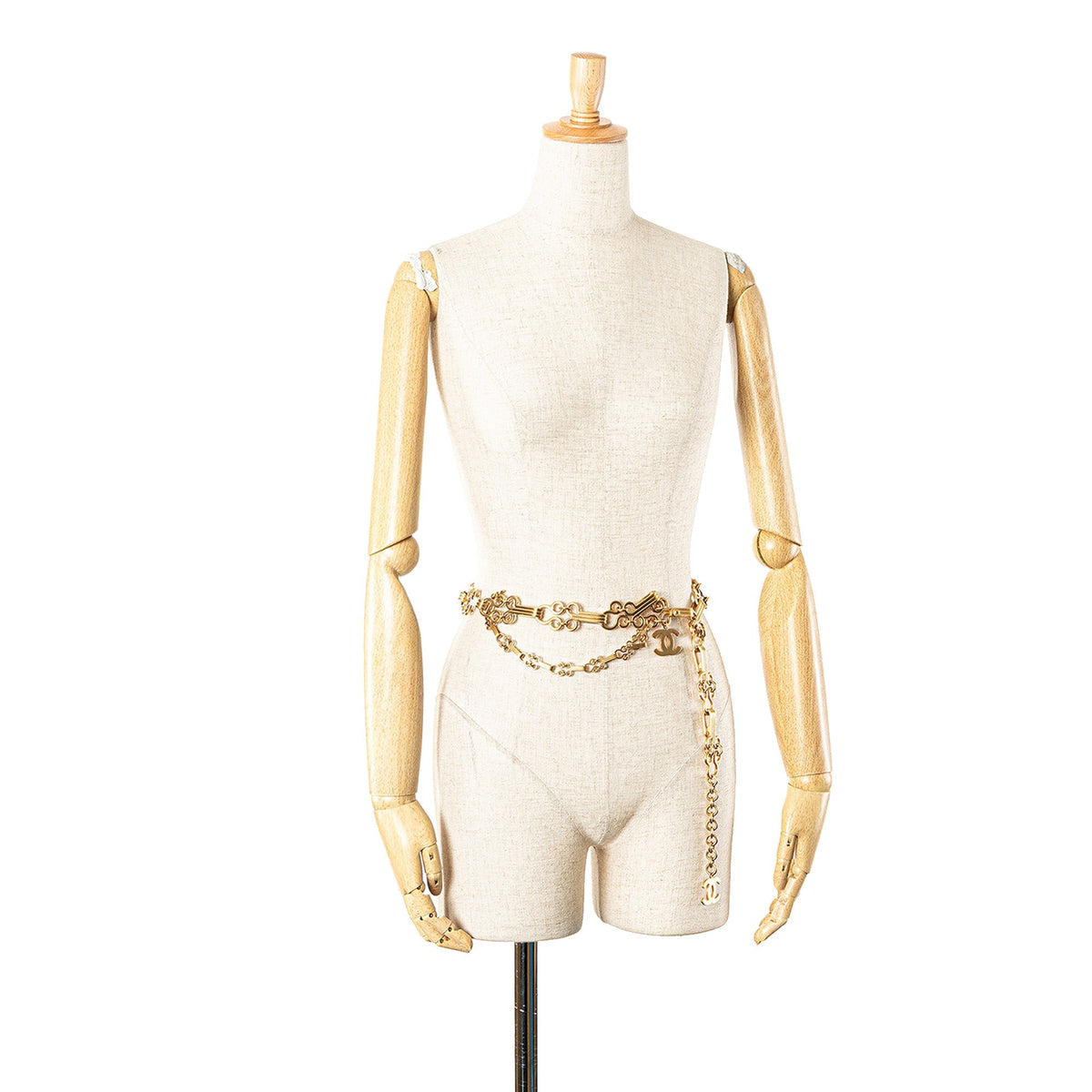 Gold Chanel Gold Plated CC Hook and Eye Chain Belt