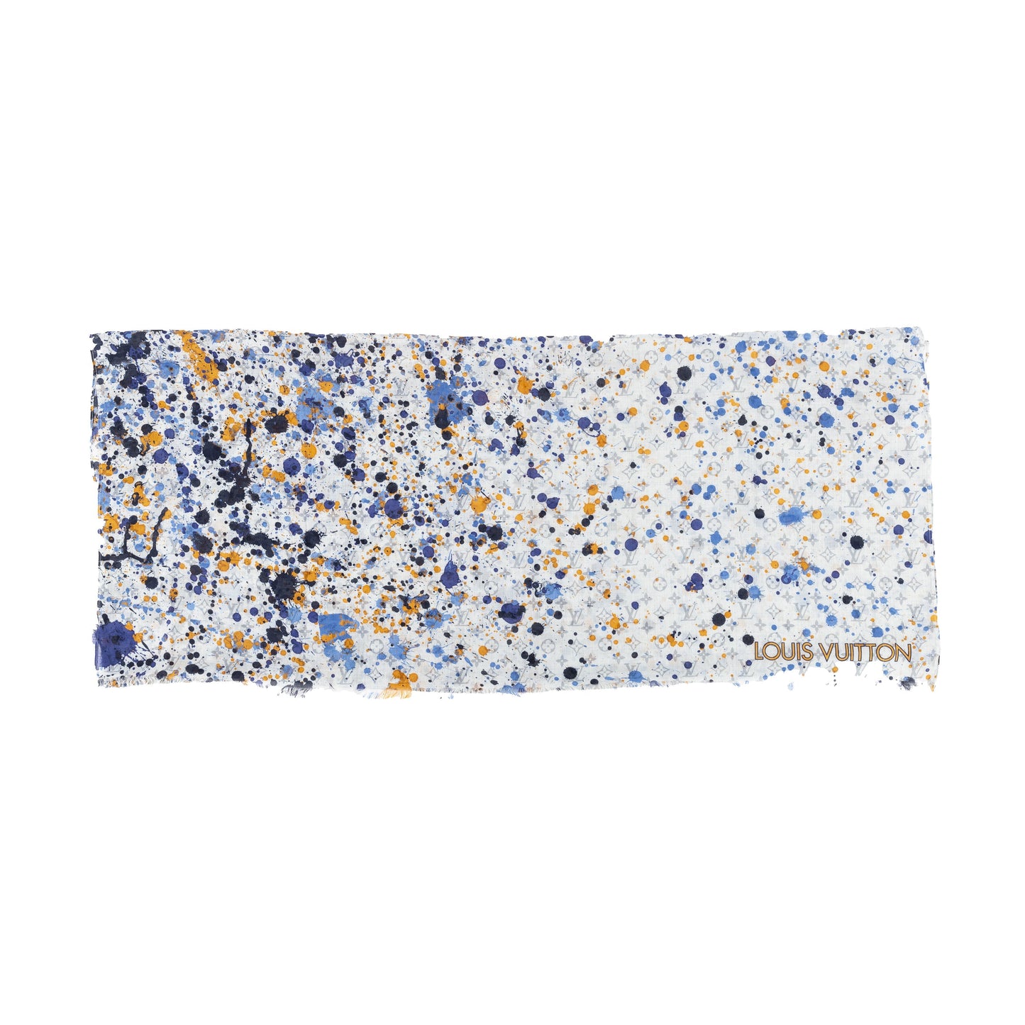 LOUIS VUITTON Louis Vuitton Silk Monogram Paint Splash Square Scarf