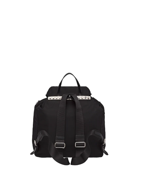 Prada Black Nylon Backpack Red