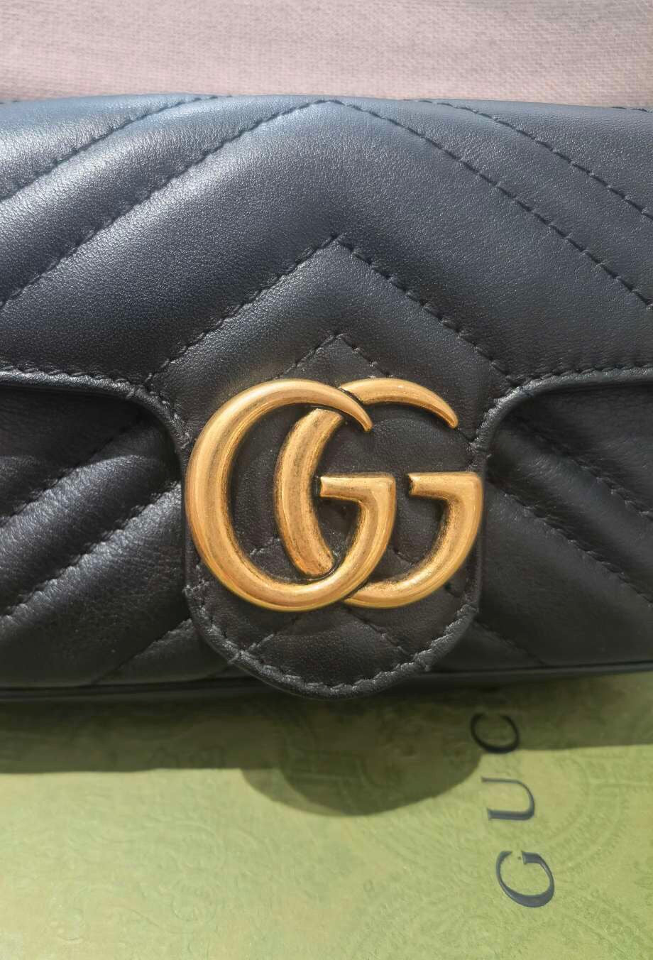 Gucci Marmont Super Mini Crossbody Bag, Leather, Black