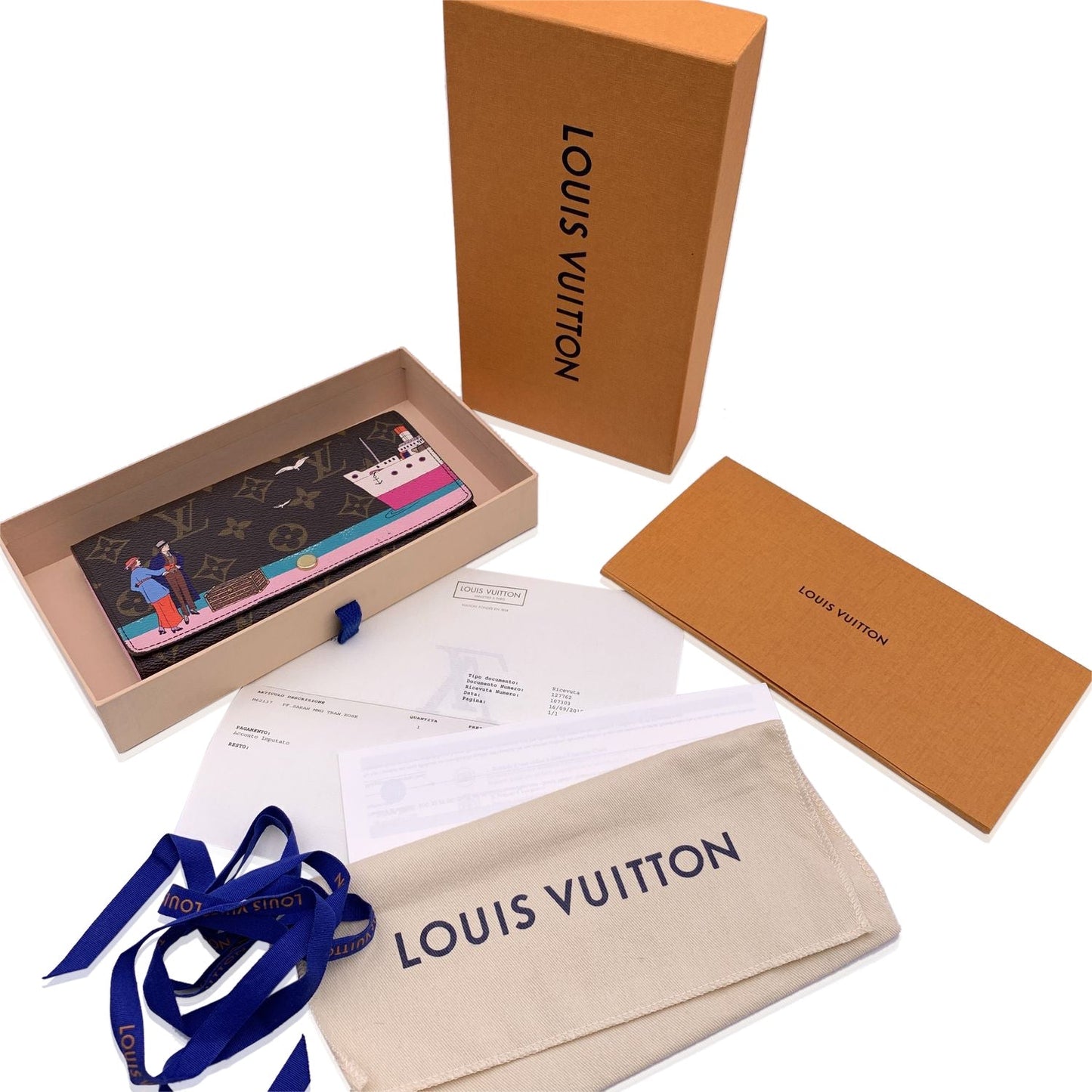 LOUIS VUITTON Monogram Canvas Illustre Transatlantic Sarah Wallet