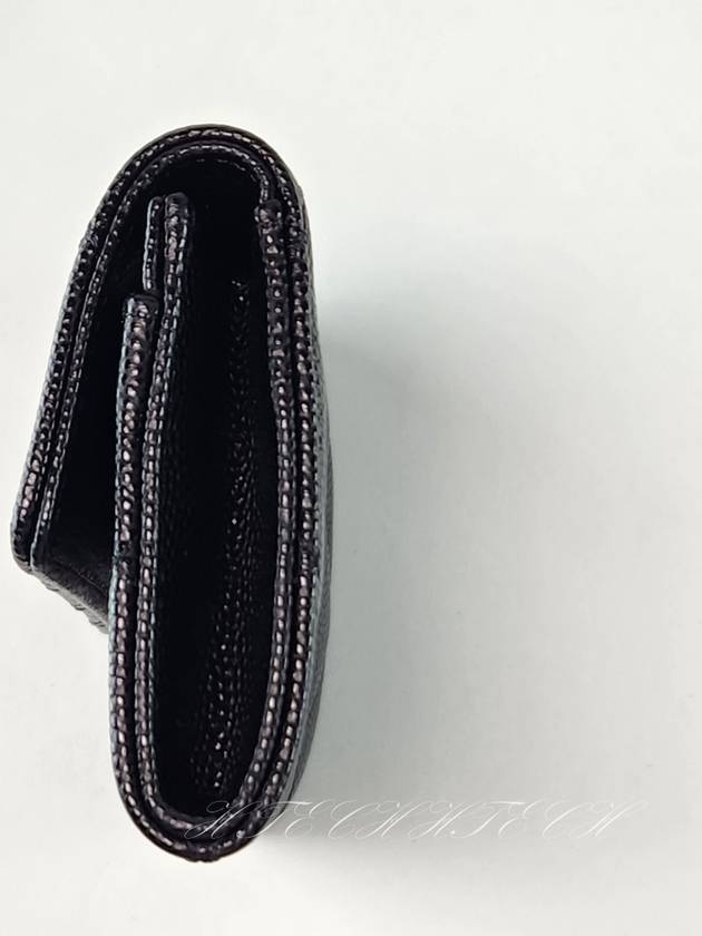 Classic card wallet black caviar snap women s AP4333 Chanel