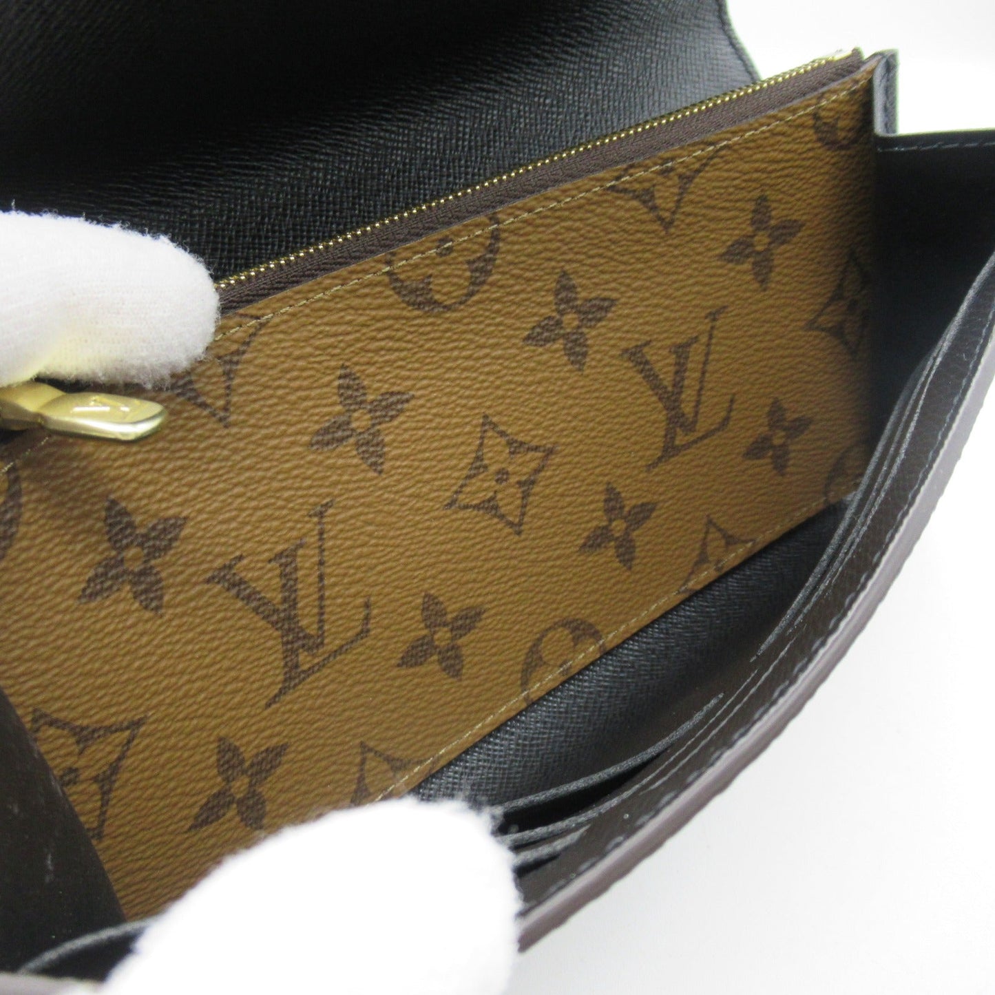 Louis Vuitton Portefolio Sarah Long Wallet Two Fable Wallet Two Foldable Wallet PVC  Canvas Monogram Giant Reversee   Brown M80726