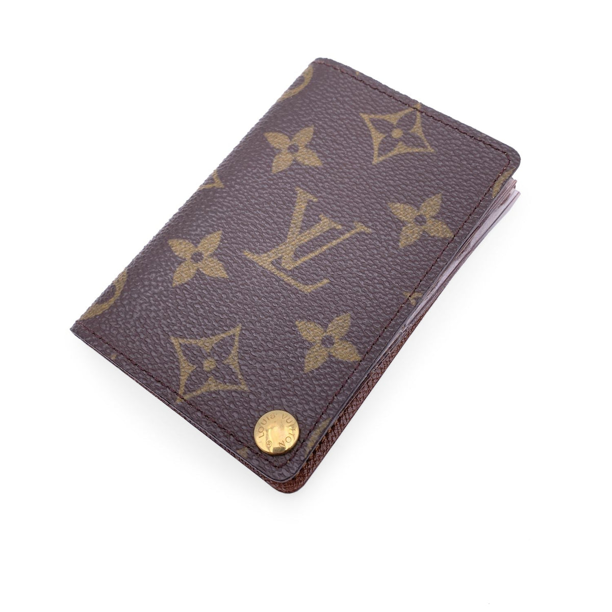 LOUIS VUITTON Vintage Monogram Porte Carte Pression Card Case Holder