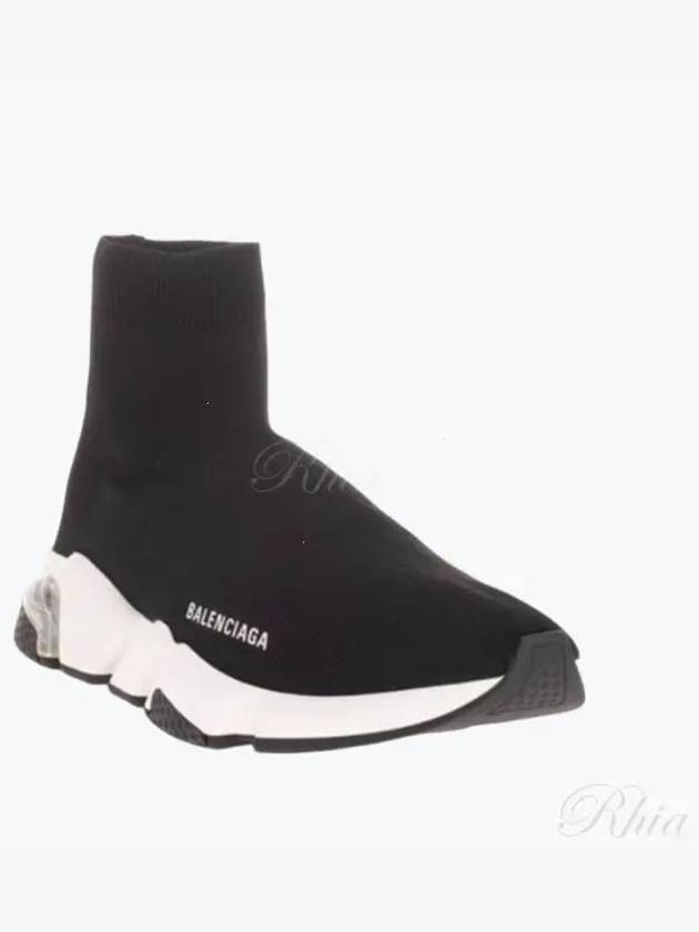 Luxury Balenciaga  Speed Trainer Clear Sole High Top Sneakers Black