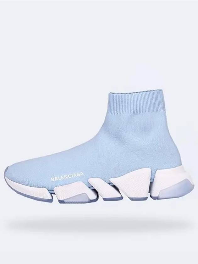 Luxury Balenciaga  Speedrunner Knit High Top Sneakers Blue