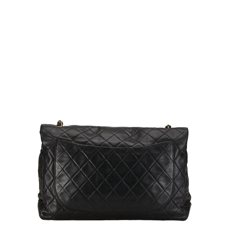 Chanel Mattrase Coco Single Flap  Chain Shoulder Bag Black Lambskin  CHANEL