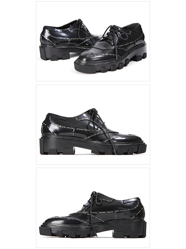 Luxury Balenciaga  Topstitched Leather Derby Black