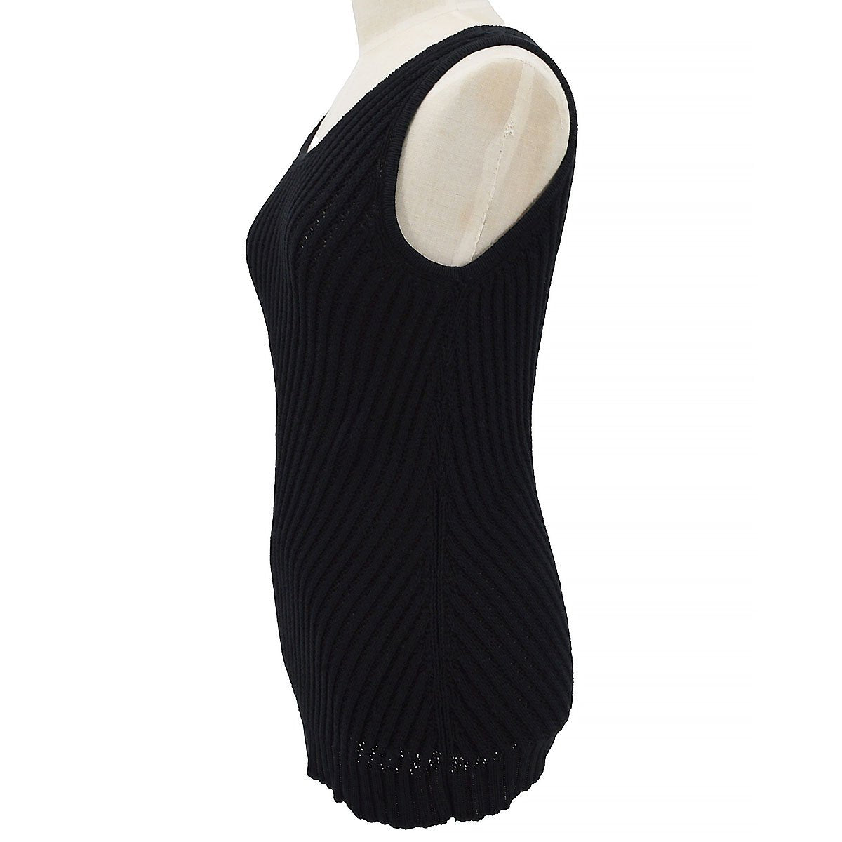 Chanel diagonal knit sleeveless top