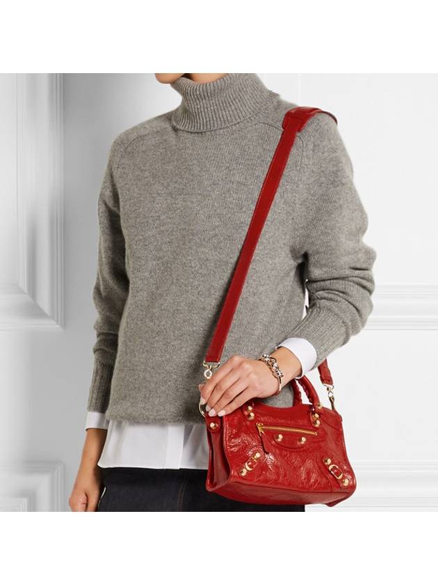 Luxury Balenciaga  Giant City Mini Leather Tote Bag Red