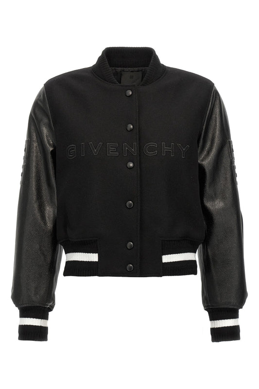 Givenchy Women Cropped Logo Bomber Jacket