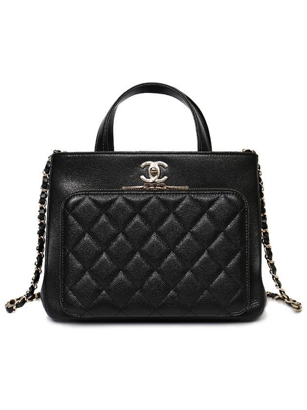 Gold Hardware Small Grained Calfskin Tote Bag Black Chanel