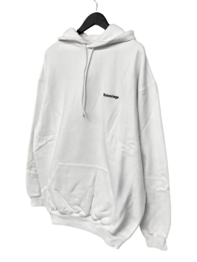 Luxury Balenciaga  BB Logo Oversized Hoodie White