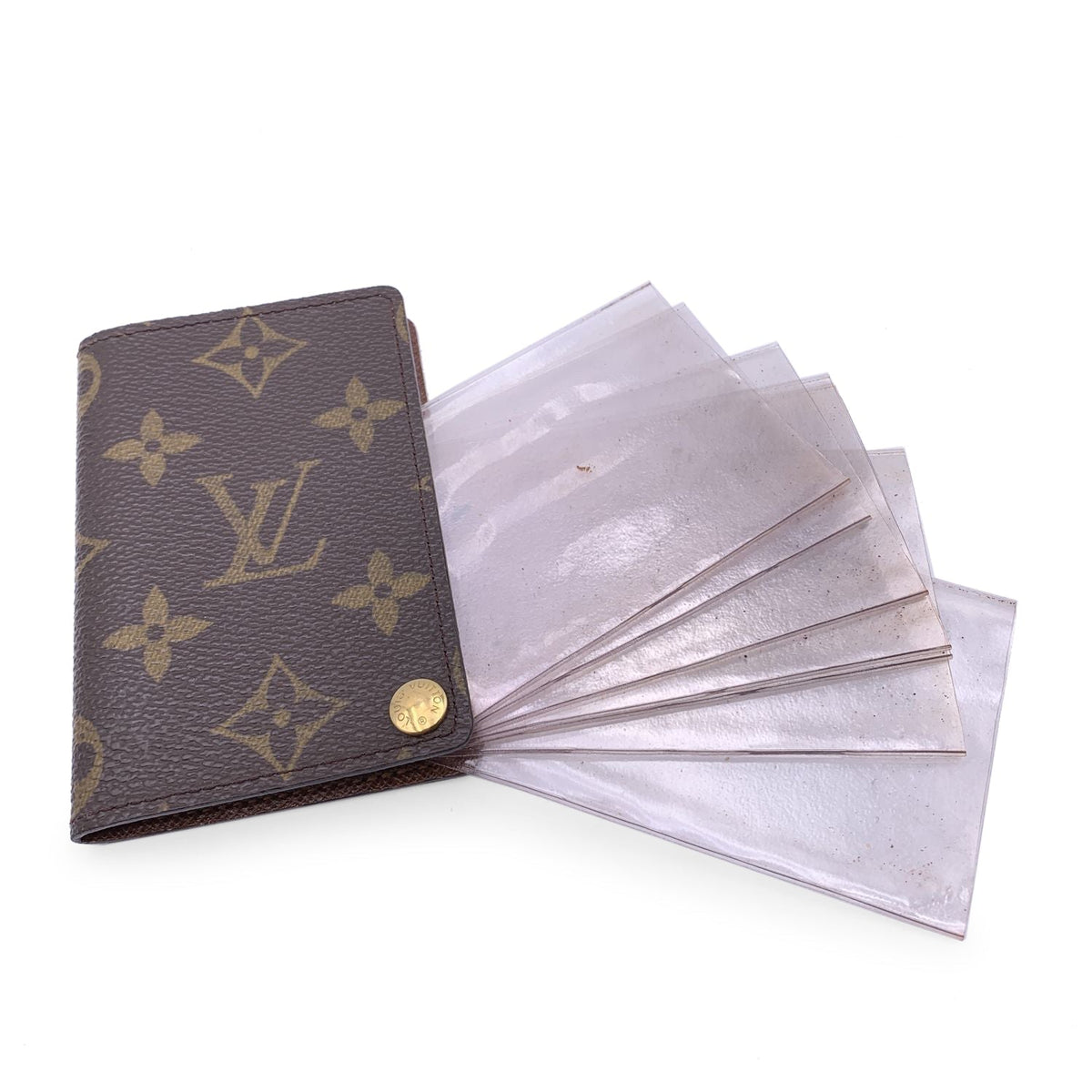 LOUIS VUITTON Vintage Monogram Porte Carte Pression Card Case Holder