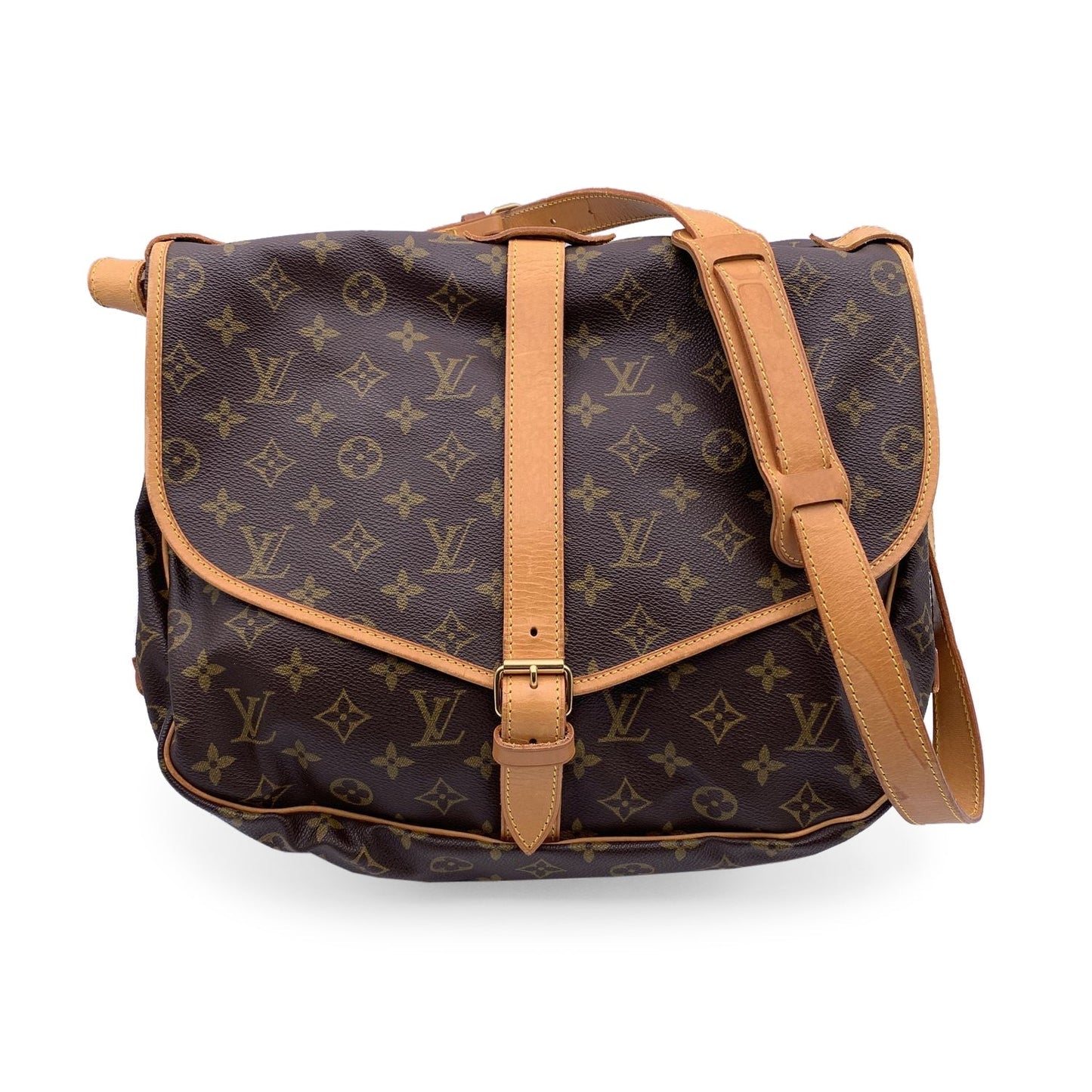 LOUIS VUITTON Vintage Monogram Canvas Saumur 35 Crossbody Bag