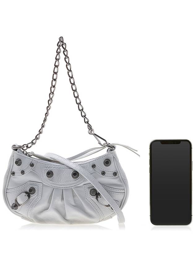 Luxury Balenciaga  Le Cagole Chain Mini Shoulder Bag White