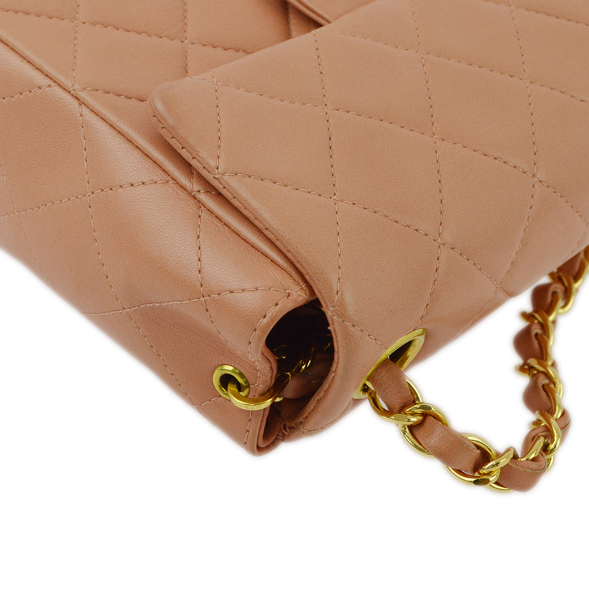 Chanel Pink Lambskin Mini Classic Square Flap Shoulder Bag 17
