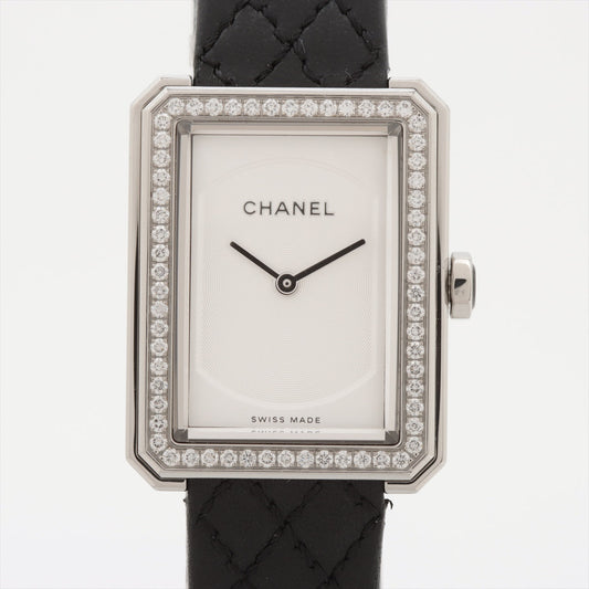 Chanel boyfriend H6955 SS x leather QZ silver sign plate