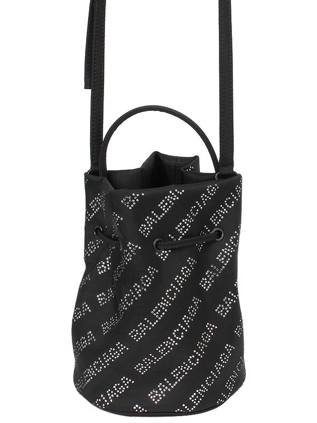 Luxury Balenciaga  Crystal Logo Allover Mini Cross Bag Black