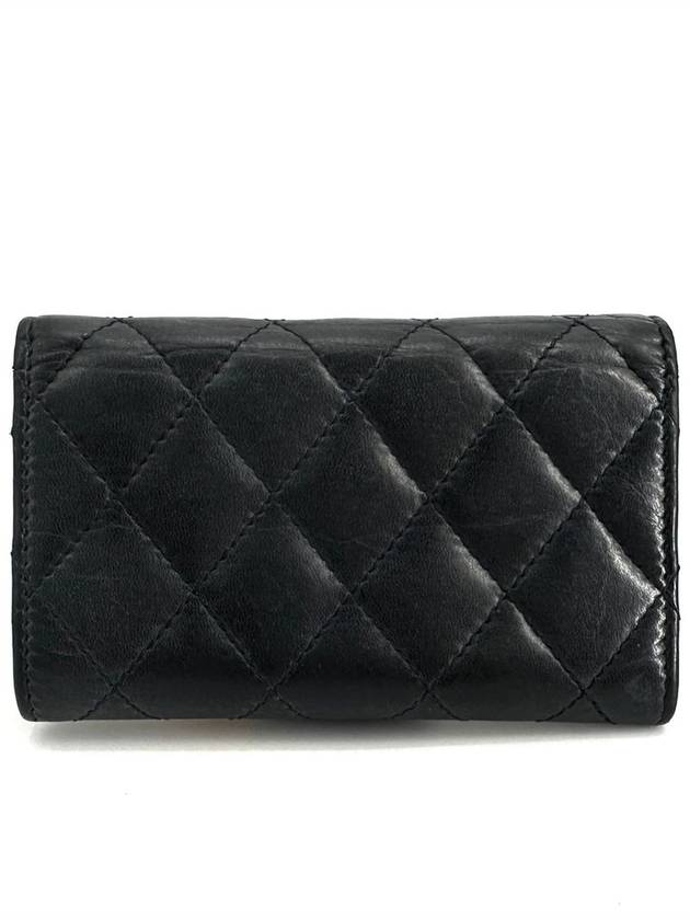 Vintage lambskin 2 55 gold flap card wallet Chanel