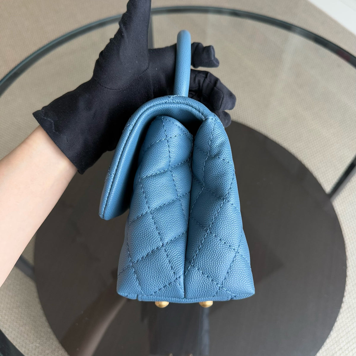 Deposit of Chanel Coco Handle Small - Caviar Quilted Blue Gold Hardware Series 25 (half amount of total)
