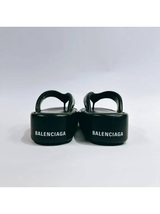 Luxury Balenciaga  Women's Rise Thong Flip Flops Black