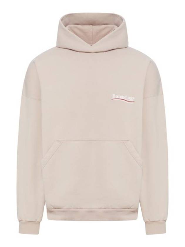 Luxury Balenciaga  Embroidered Logo Cotton Hoodie Light Pink