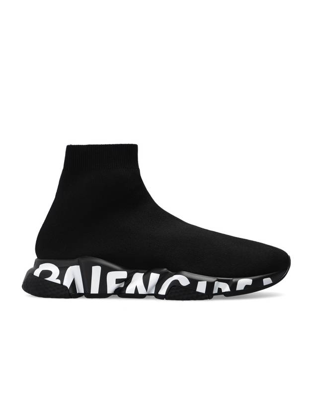 Luxury Balenciaga  Speed Midsole Graffiti High Top Sneakers Black