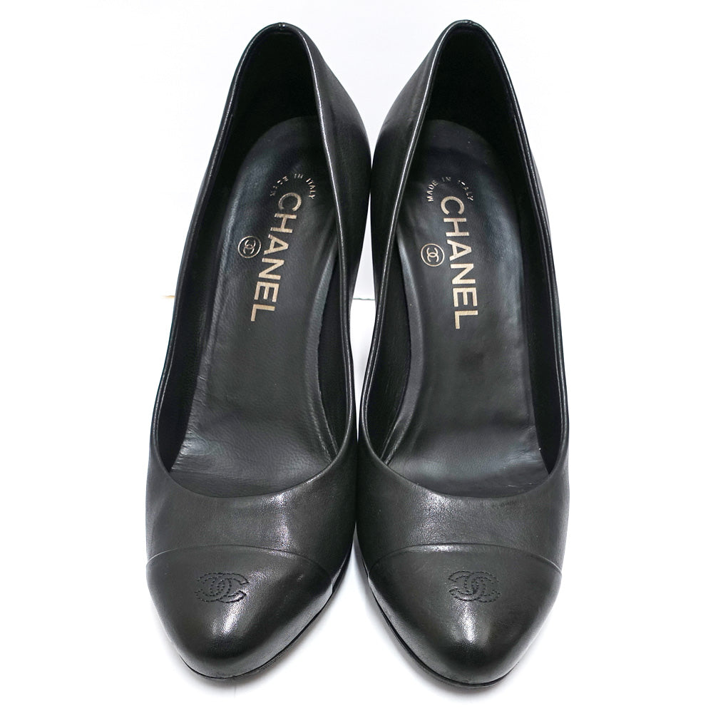 Chanel Pumps Black G29379 Leather Women's Shoes