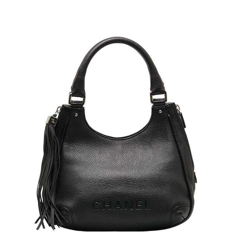 Chanel logo Tasel handBags black leather ladies Chanel