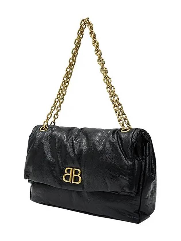 Luxury Balenciaga  Monaco Chain Strap Shoulder Bag Black