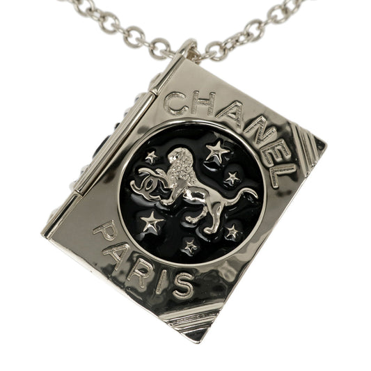 CHANEL Book Charm Necklace AB7521 B22C Coco Lock Pendant Long Chain Accessories