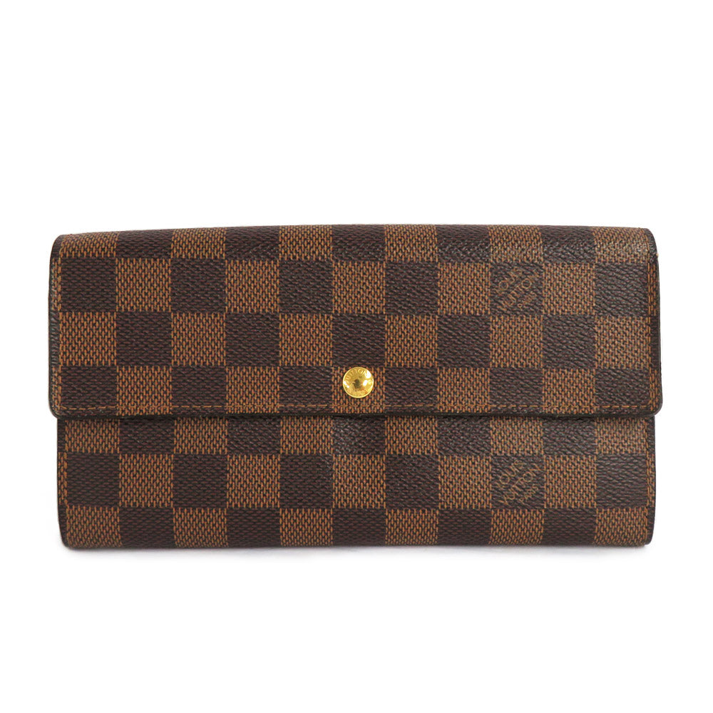 Louis Vuitton Portefolio Sarah N61734 Damie Evene Flap Long Wallet Brown  Style Leather  Mens