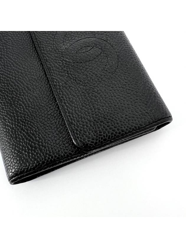 Logo caviar bifold wallet black Chanel