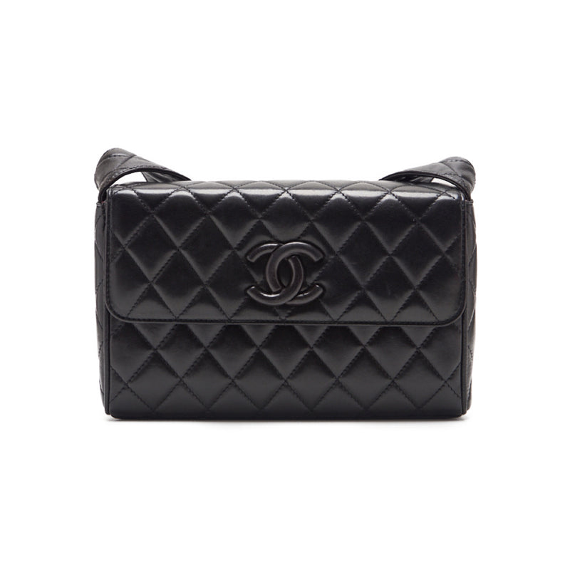 Chanel Matrasse Coco One Shoulder Bag Black Lambskin