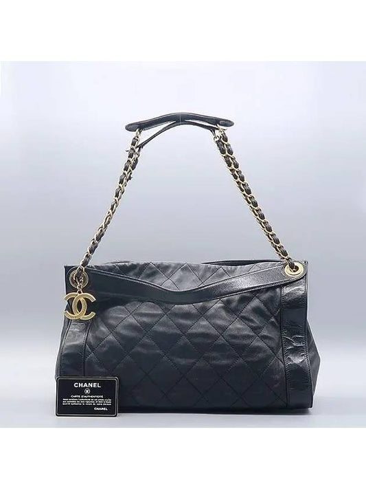 Black Matrasse Gold Chain Tote Bag Shoulder Strap 2WAY Chanel