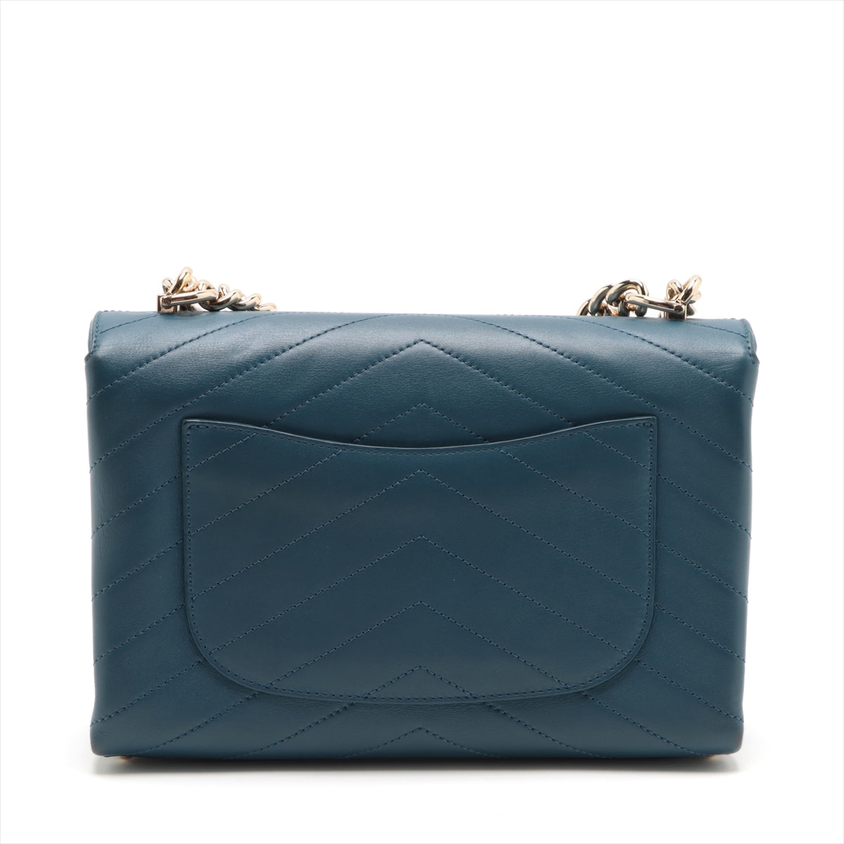 Chanel Chevron in Chain Shoulder Bag Blue G