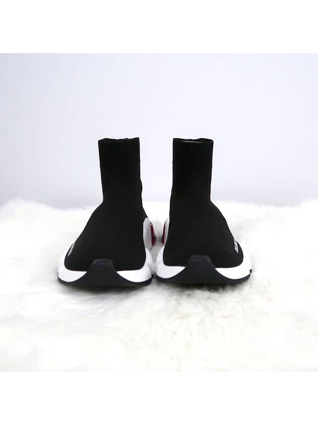 Luxury Balenciaga  Speed Clear Sole High Top Sneakers Pink Black