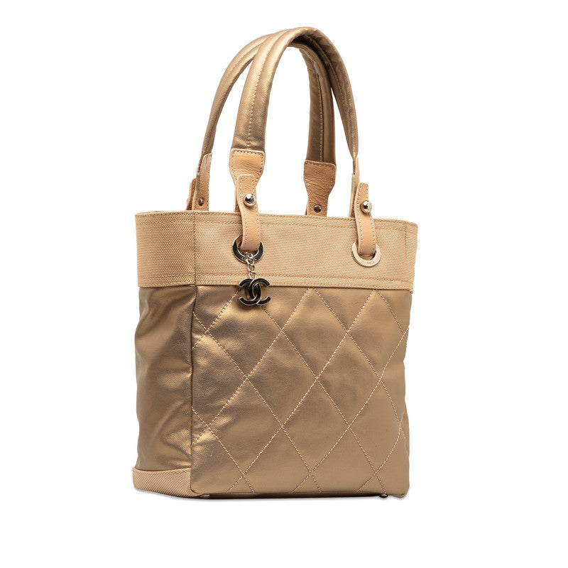 CHANEL COCOMARK PARIBIARITZ PM TOOT BAG A34208 G Beige Canvas Leather  CHANEL