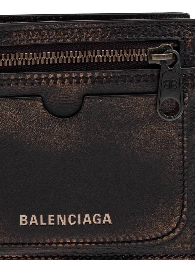 Luxury Balenciaga  Luxury Balenciaga  Leather Wallet With Logo, Men's, Brown