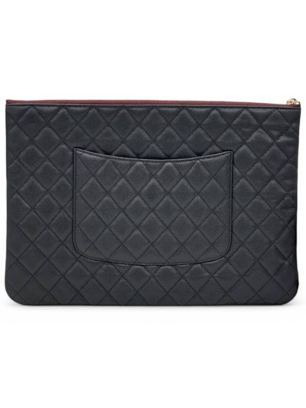 Classic Gold Hardware Caviar Large Calfskin Clutch Bag Black Chanel